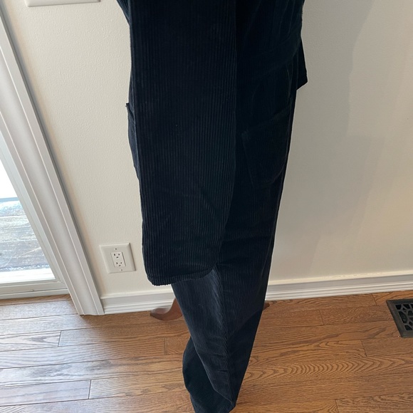 TOPSHOP Corduroy Black Zip Front Boiler Jumpsuit - Picture 9 of 16